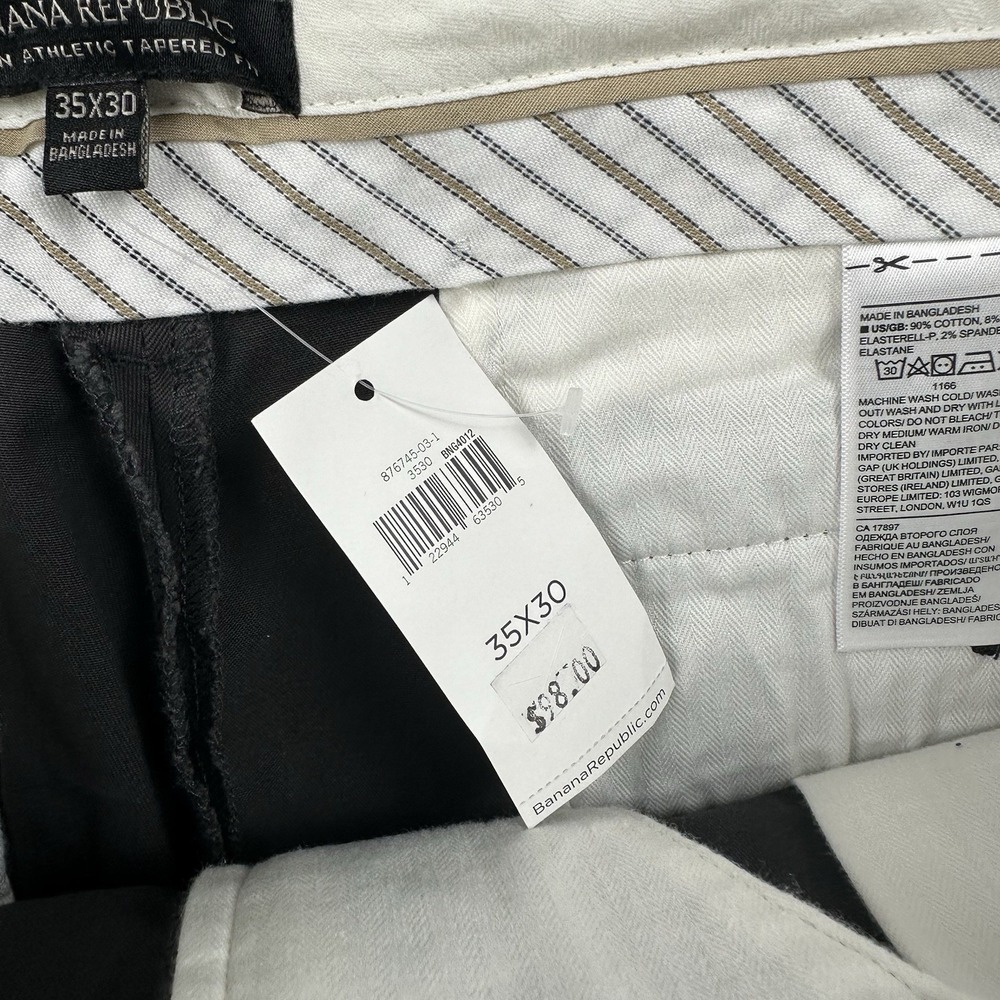 Banana Republic Mason Athletic Tapered Fit Rapid Movement Pants 35x30 Dark Gray - Picture 16 of 16